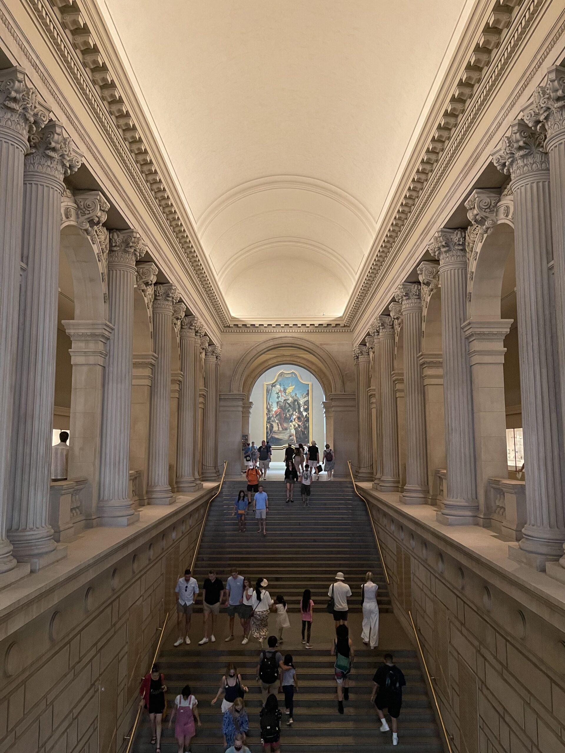 Picture of a staircase at the Metropolitan Museum of Art. 